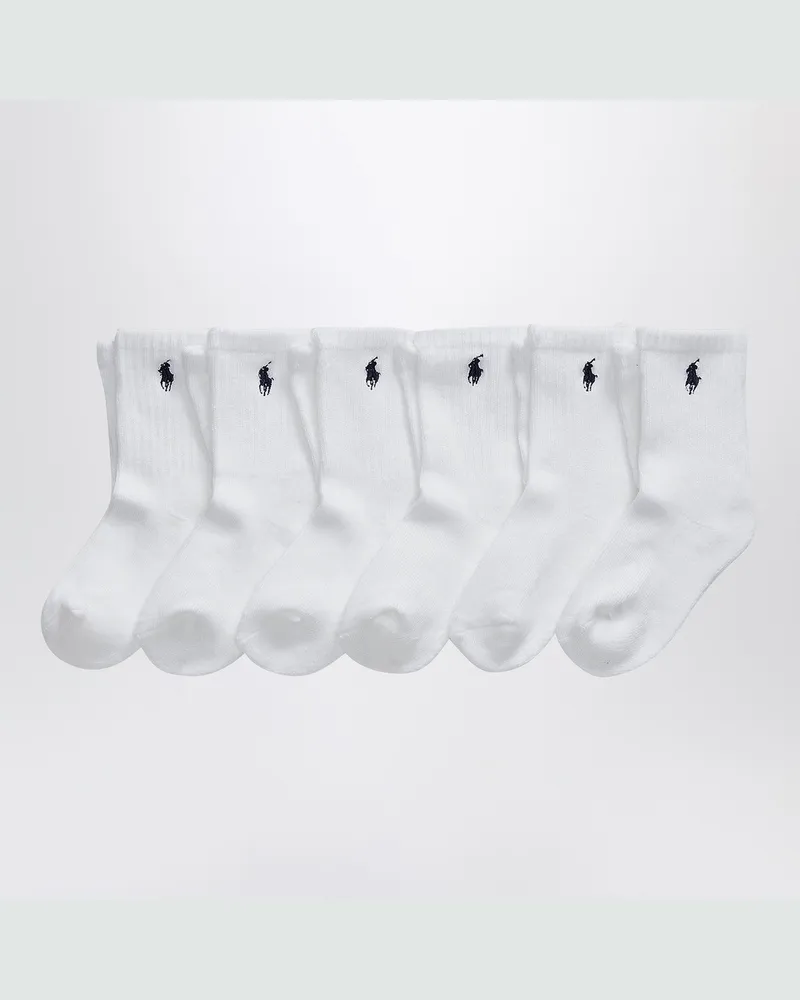 Ralph Lauren Set aus drei Paar weißen Socken mit Logo White