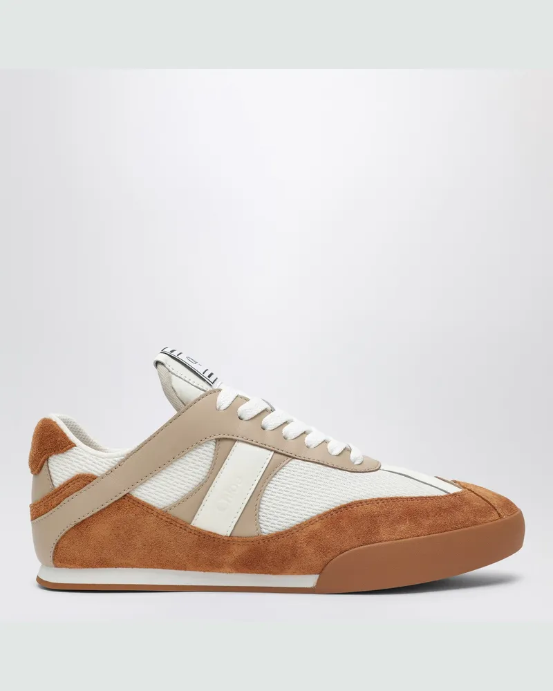 Chloé Kick Sneakers in Braun und Weiß aus Mesh und Leder Brown