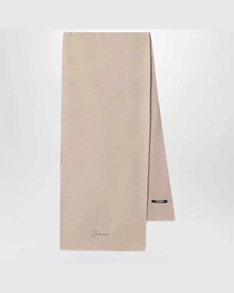 Jacquemus Beigefarbener Anzugschal aus Wolle und Kaschmir Beige