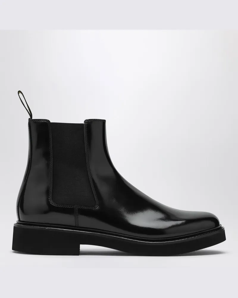 Doucal´s Schwarzer Beatles-Stiefel aus Leder Schwarz