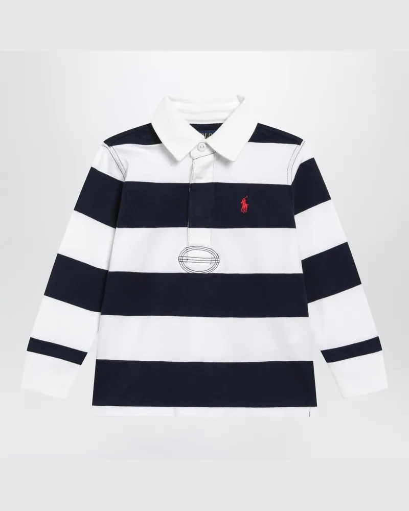 Ralph Lauren Marineblau/weiß gestreiftes Poloshirt aus Baumwolle White