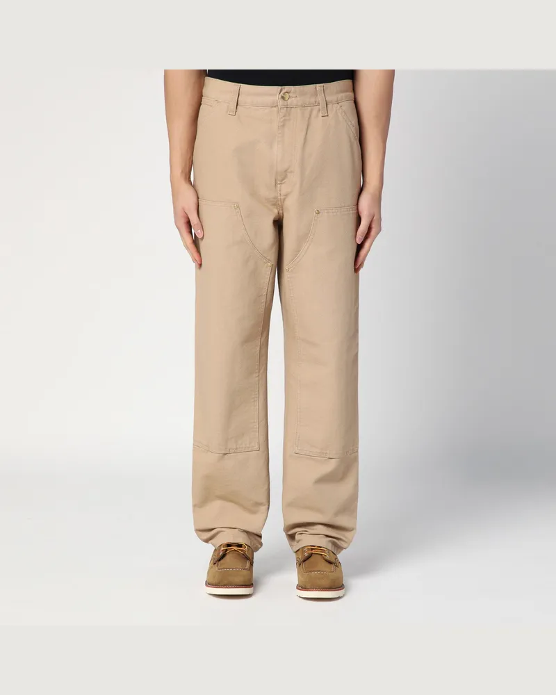 Carhartt WIP Double Knee Pant Dusty Brown Rinsed Beige