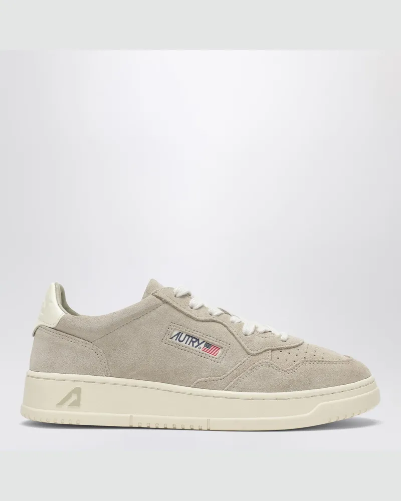 AUTRY Medalist Low Sneaker aus taupefarbenem Veloursleder Beige