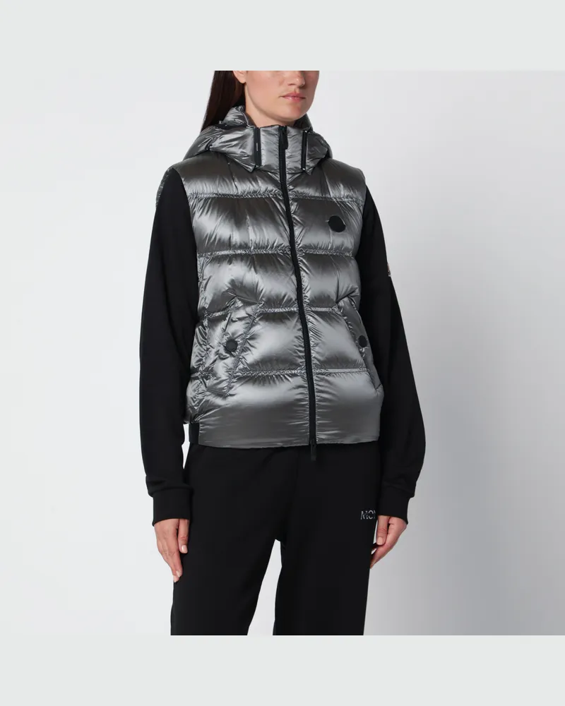 Moncler Fluidite wattierte Weste in Metallic-Silber Metal