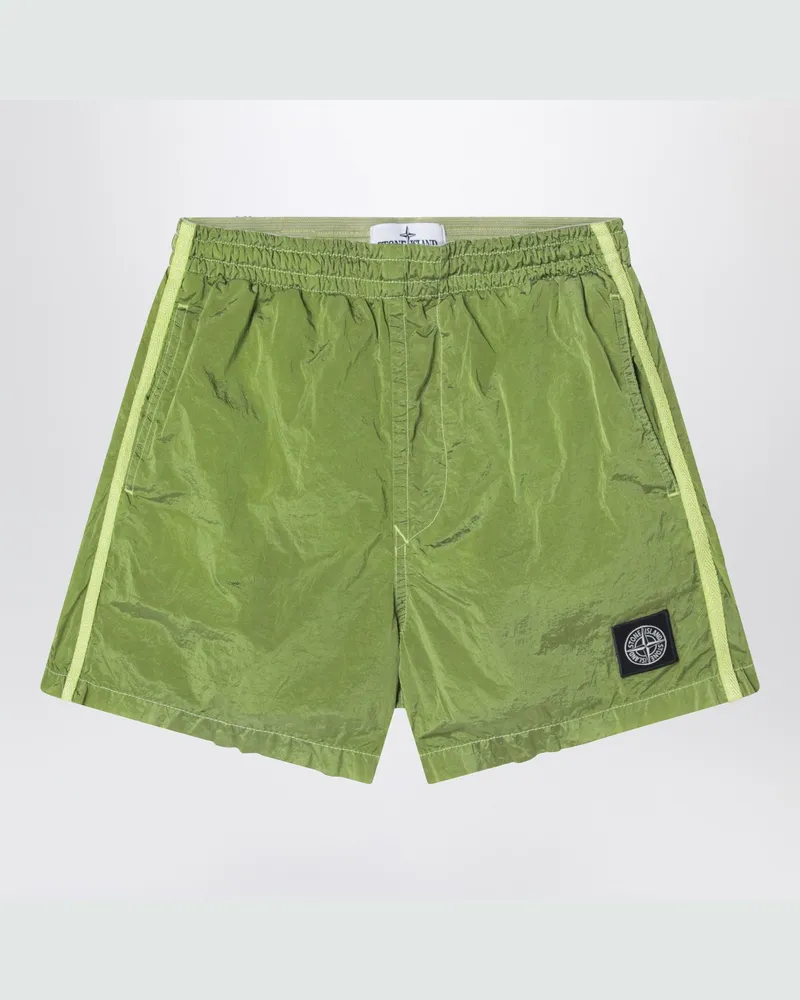 Stone Island Limegelbe Badehose aus Nylon Green