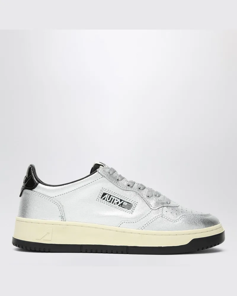 AUTRY Sneaker-Medaillist aus silbernem Leder Grau