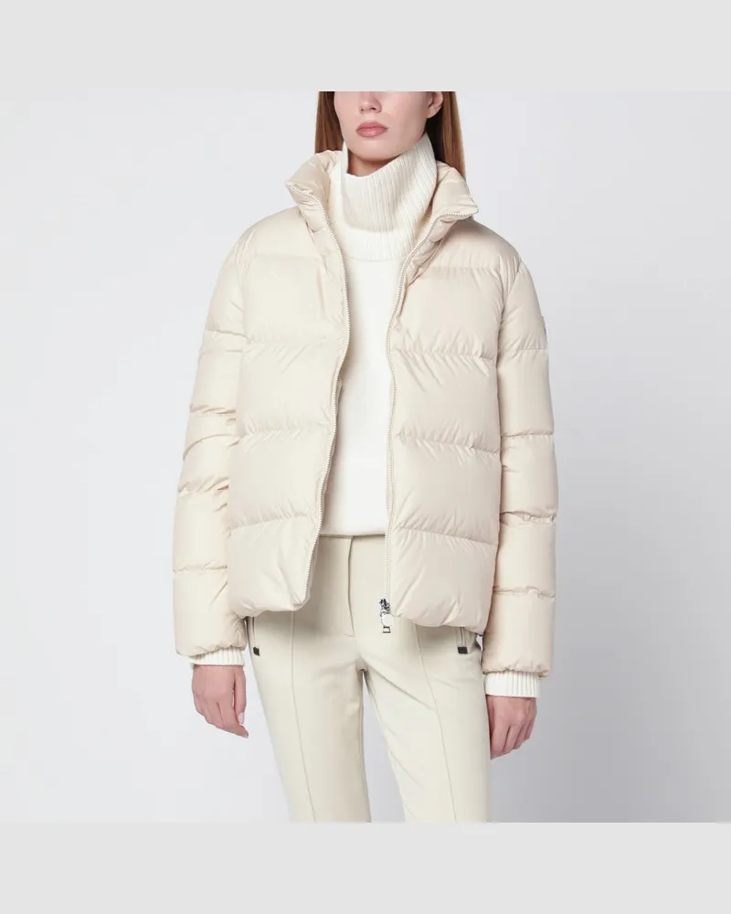Moncler Kurze Daunenjacke Mauzun in Hellbeige Beige