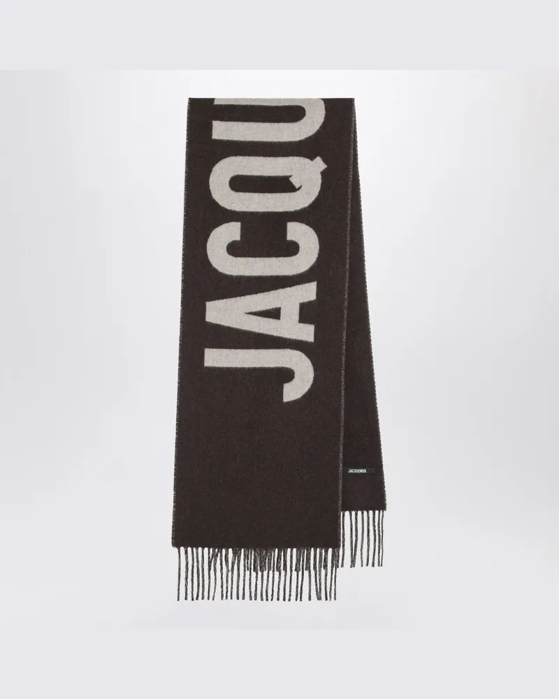 Jacquemus Brauner Wollschal mit Logo Braun
