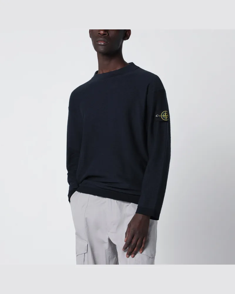 Stone Island Pullover mit Kragen in Marineblau Blue