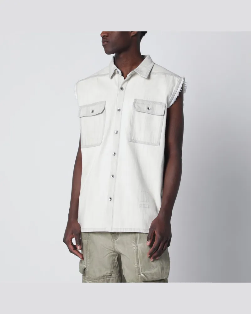 DRKSHDW by Rick Owens Weiße Denim-Weste mit Vintage-Effekt White