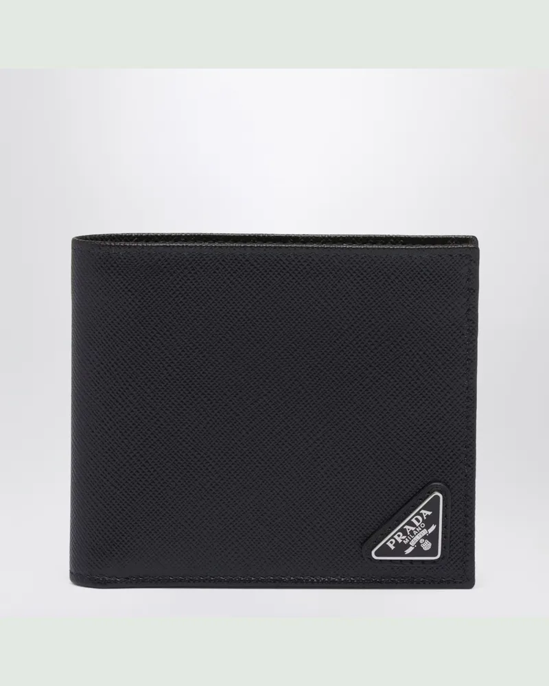 Prada Schwarzes Portemonnaie aus Leder Black