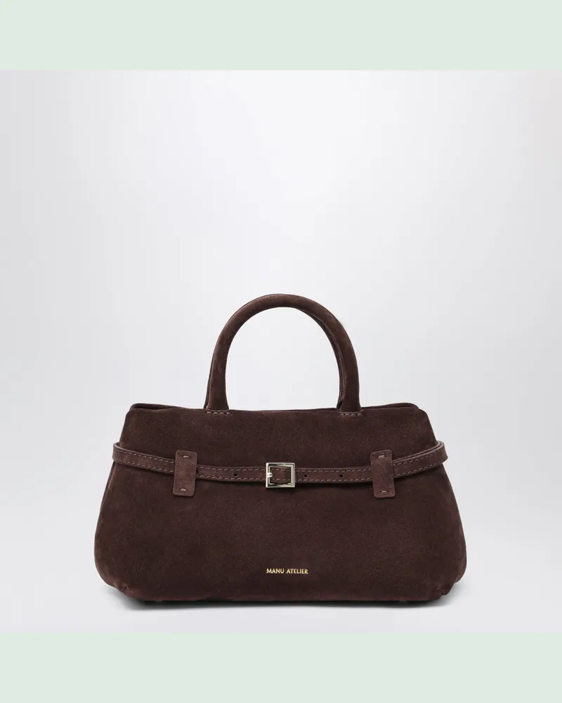 Manu Atelier Le Cambon 25 Tasche aus dunkelbraunem Wildleder Brown