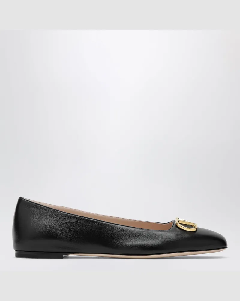 Valentino Garavani Schwarze VLogo Signature Ballerinas aus Nappaleder Black