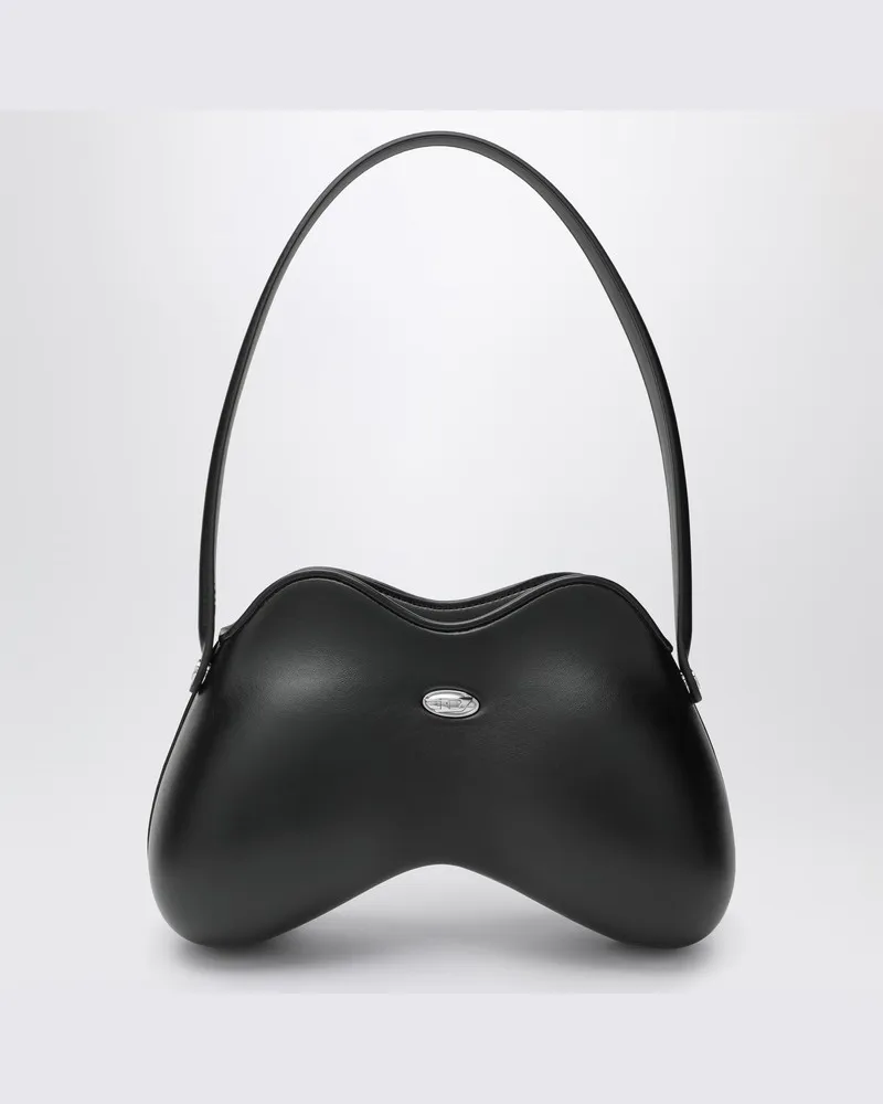 Diesel Schwarze Double-D Schultertasche Schwarz