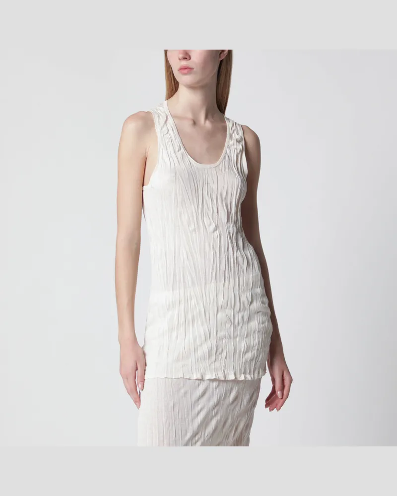 Totême Langes hellaprikotfarbenes Oberteil aus zerknittertem Strick Orange