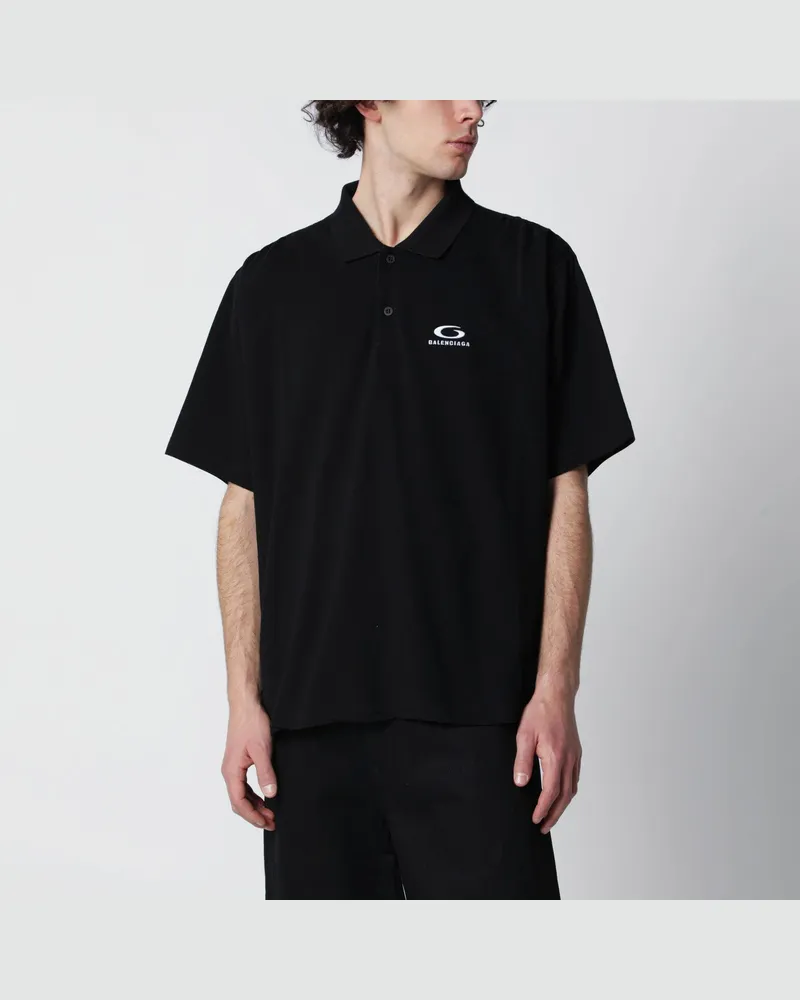 Balenciaga Schwarzes Laurel Classic Regular Poloshirt Black