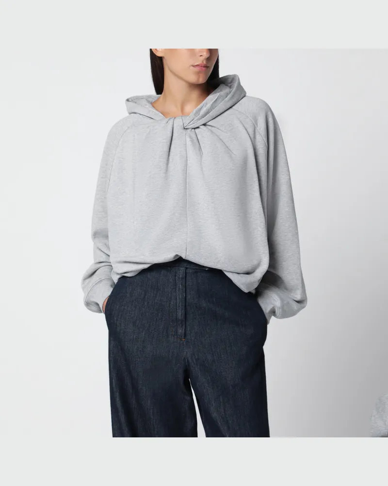 Dries van Noten Grauer melierter Baumwollhoodie Grey