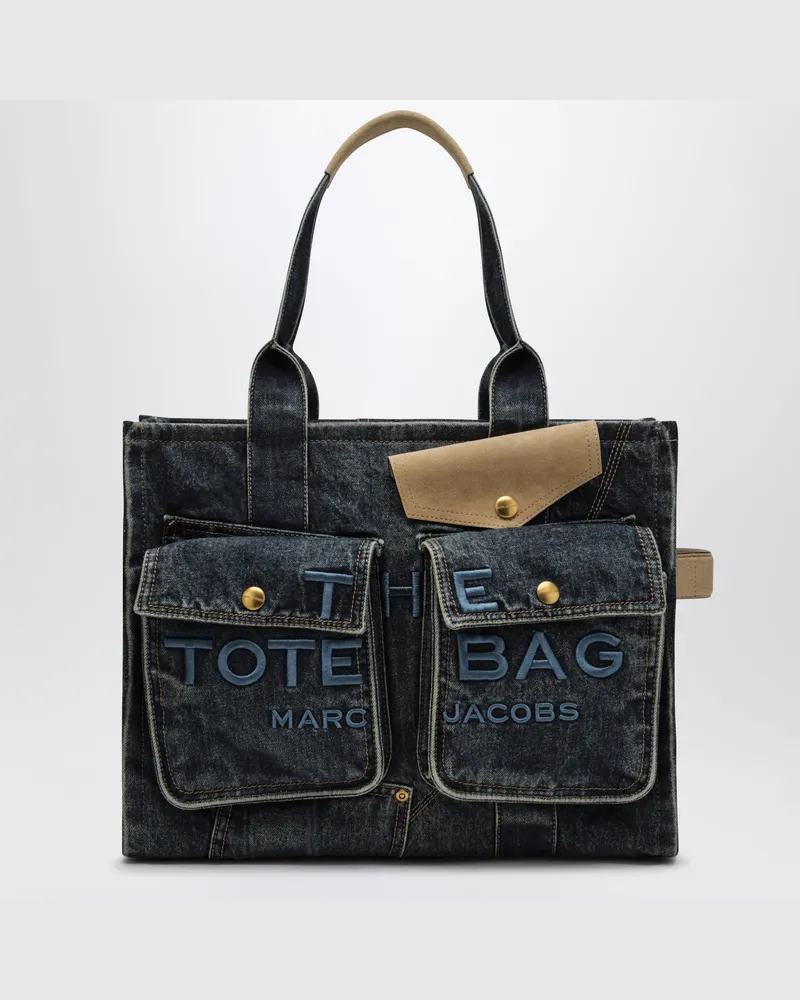 Marc Jacobs The Cargo Tote Bag groß aus Denim und Wildleder Blue