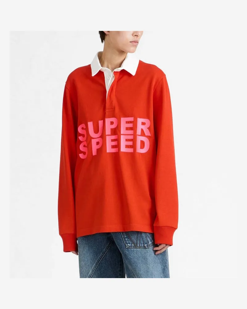J.W.Anderson Super Speed Poloshirt in leuchtendem Rot Rot