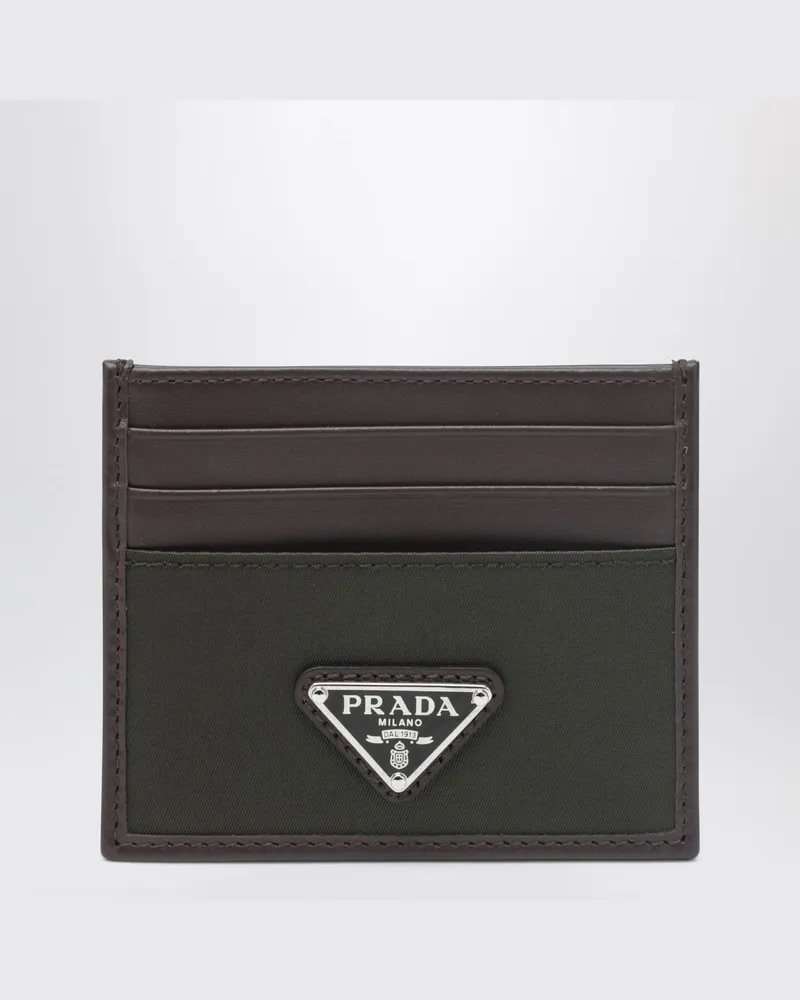 Prada Speedrock Kartenetui aus Re-Nylon im Camouflage-Design und Leder 
