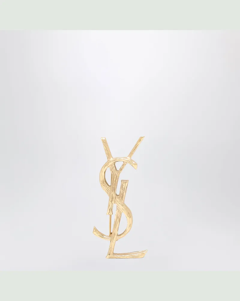 Saint Laurent Brosche Cassandre mit eingraviertem Motiv Metal