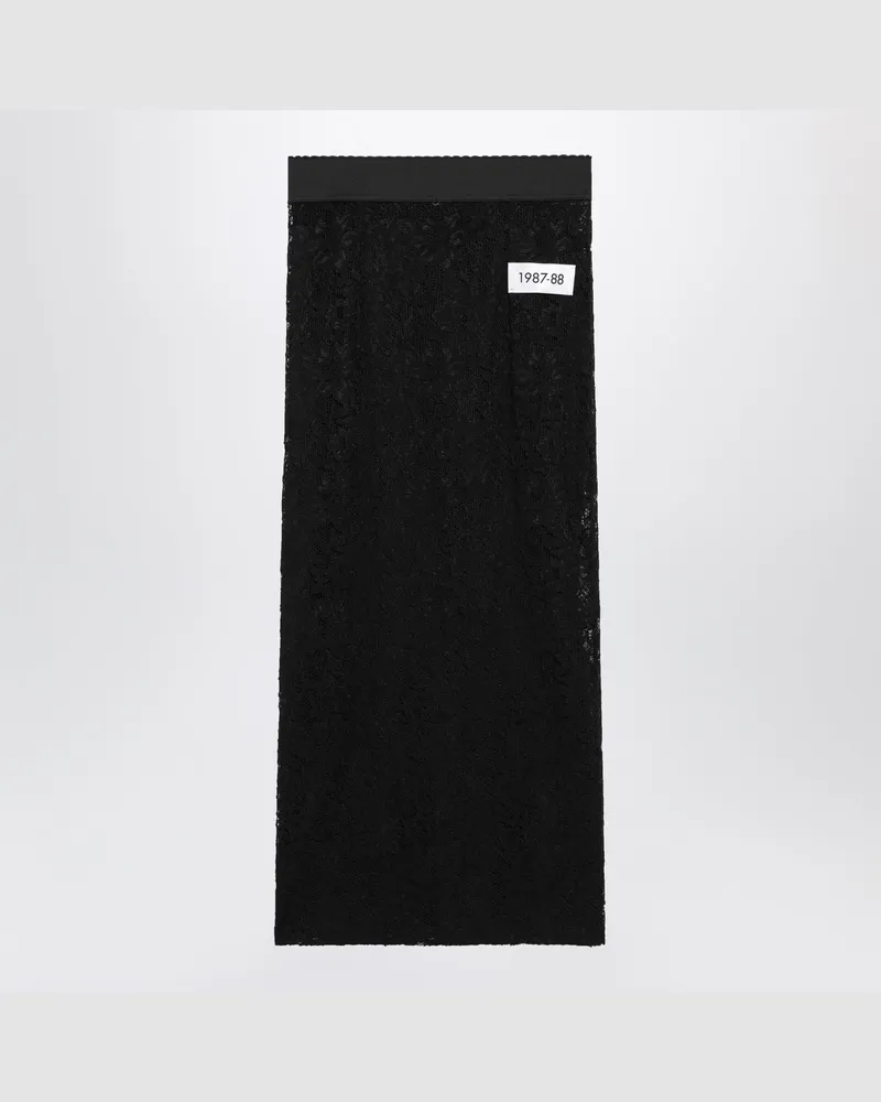 Dolce & Gabbana Schwarzer Minirock aus Spitze Black