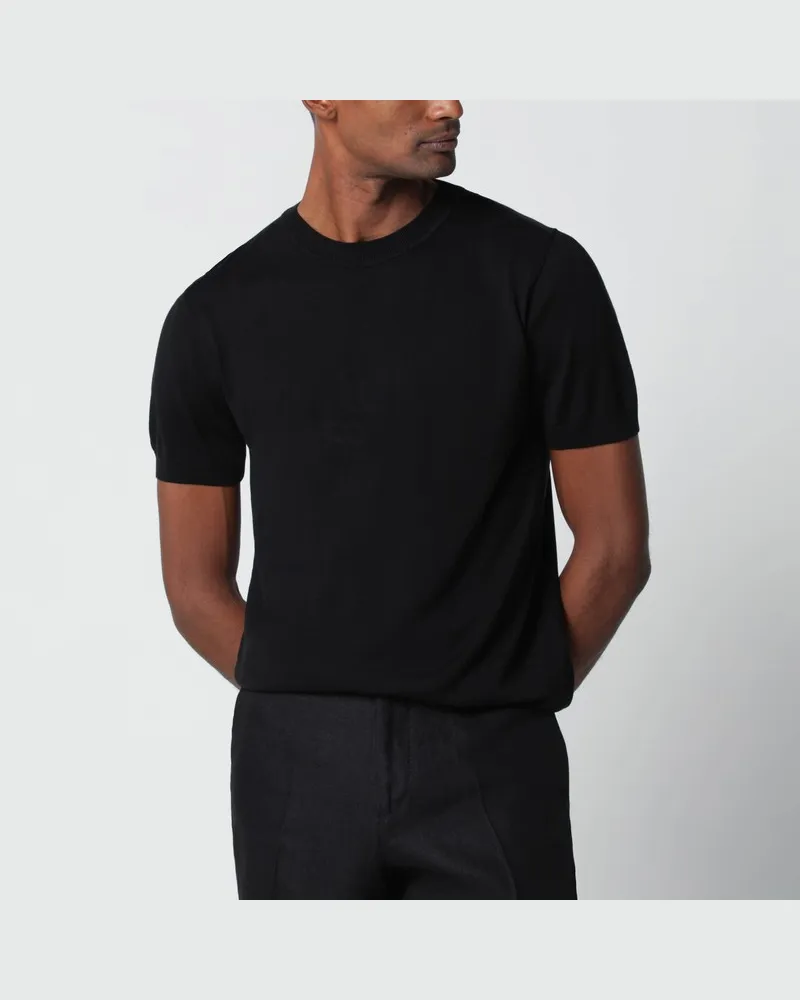 LARDINI Schwarzer Pullover aus Wollmischung Schwarz