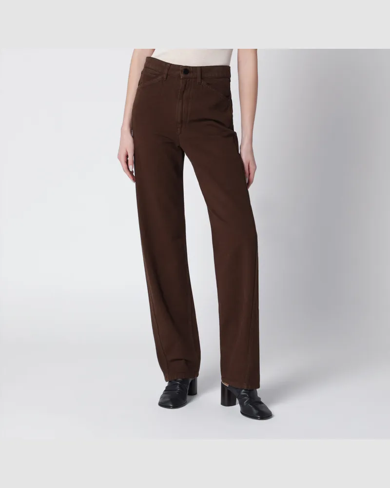 Christophe Lemaire Braune Twillhose Brown