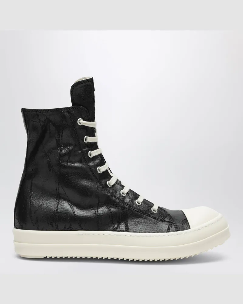 DRKSHDW by Rick Owens Tower Sneakers in Schwarz/Milchweiß aus Megacrust-Denim Black