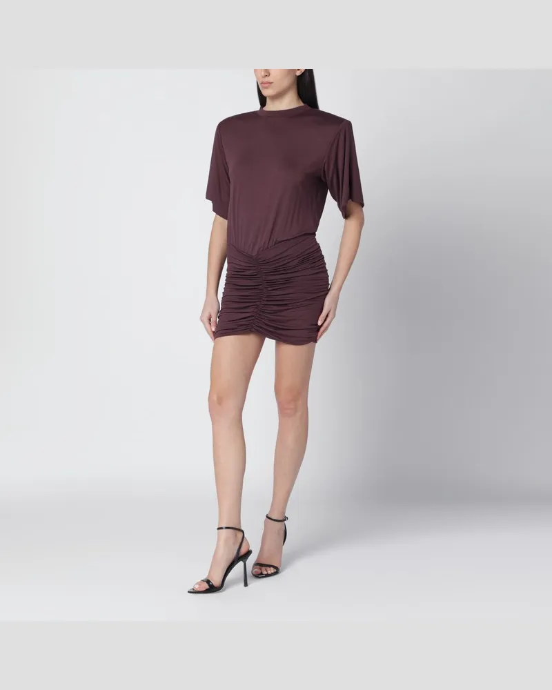 ANDAMANE Auberginefarbenes Lennox Mini-Kleid Rot