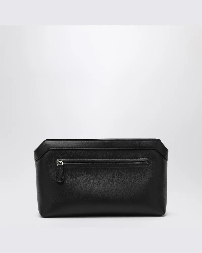 The Row Schwarze Pochette-Tasche aus Leder Schwarz