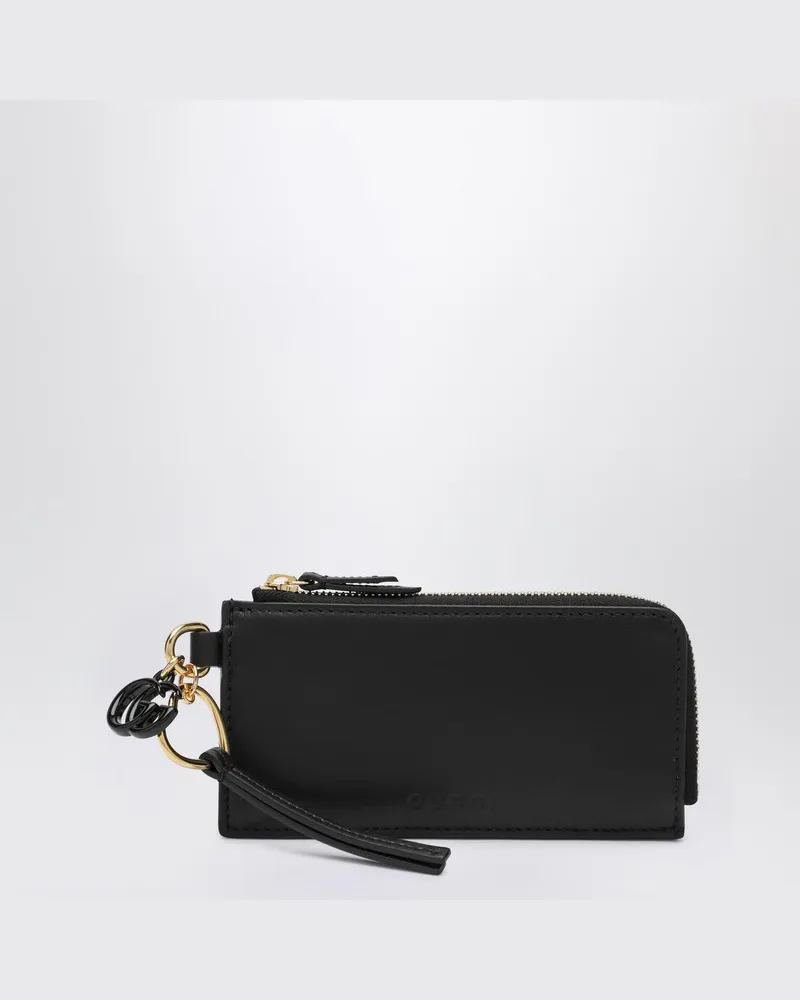 Gucci Schwarzer Kartenhalter mit GG-Anhänger 