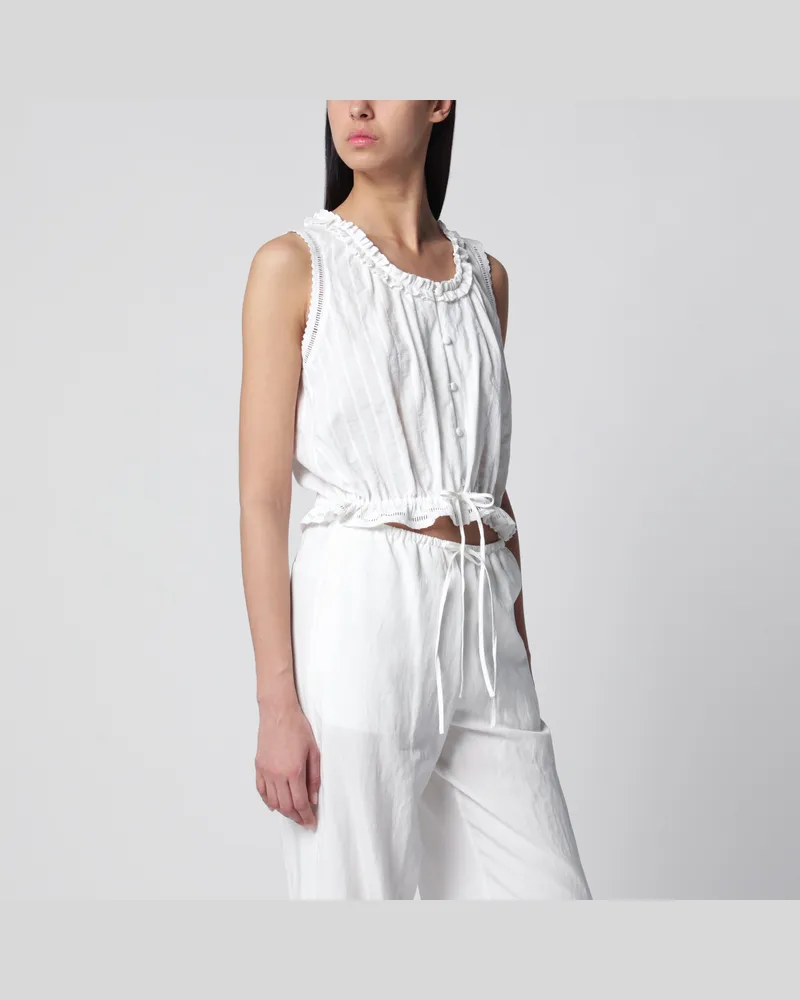 Dunst Weißes perforiertes Baumwoll-Top White