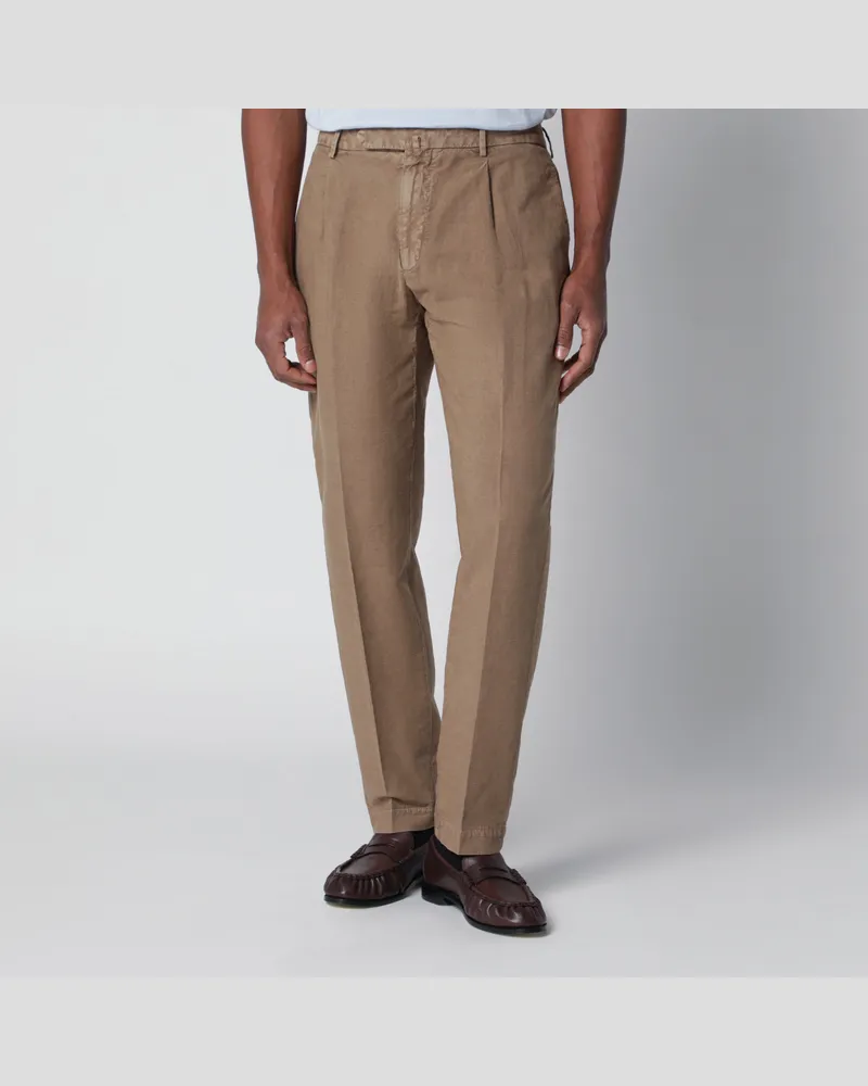 Biagio Santaniello Beige Hose aus Baumwolle und Leinen Beige