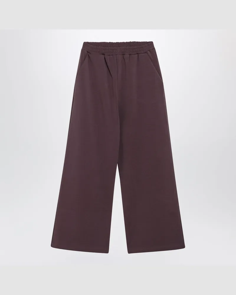 DOUUOD Pflaumenfarbene Jogginghose aus Baumwolljersey Burgundy