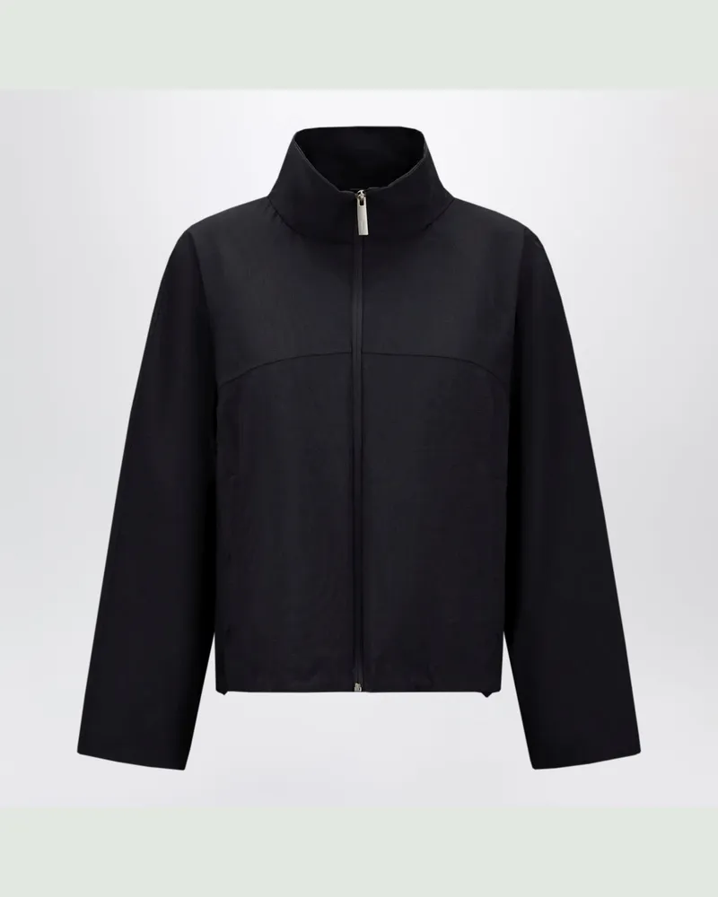 Herno Laminar Jacke mit hohem Kragen in Wolloptik Black