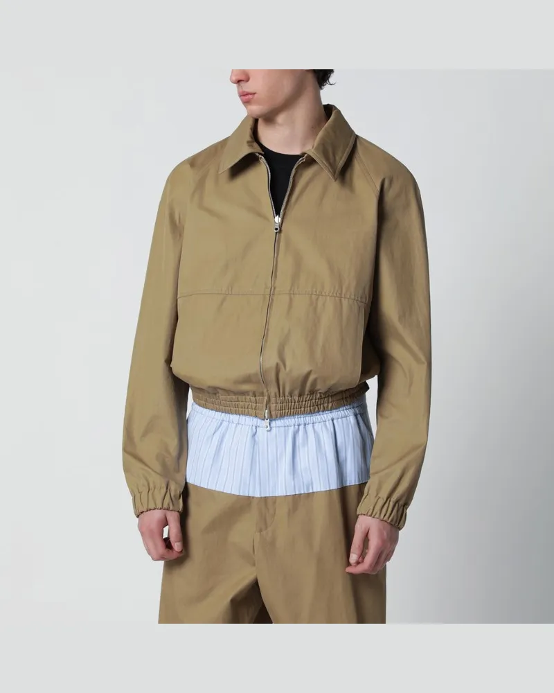 Dries van Noten Beige Jacke mit Reißverschluss aus Baumwollmischung Beige