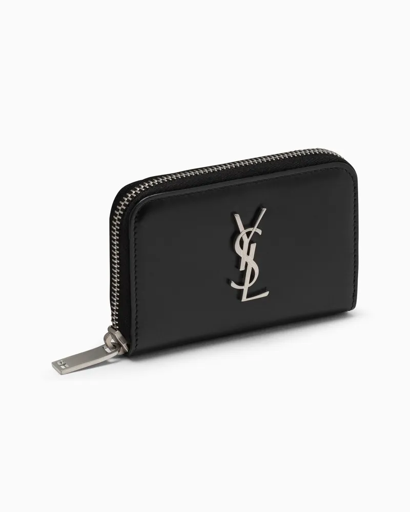 Saint Laurent Schwarzes Ziparound-Portemonnaie Schwarz