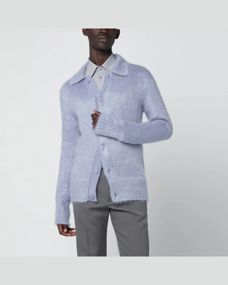 Gucci Cardigan aus gebürsteter Mohairwolle Blue