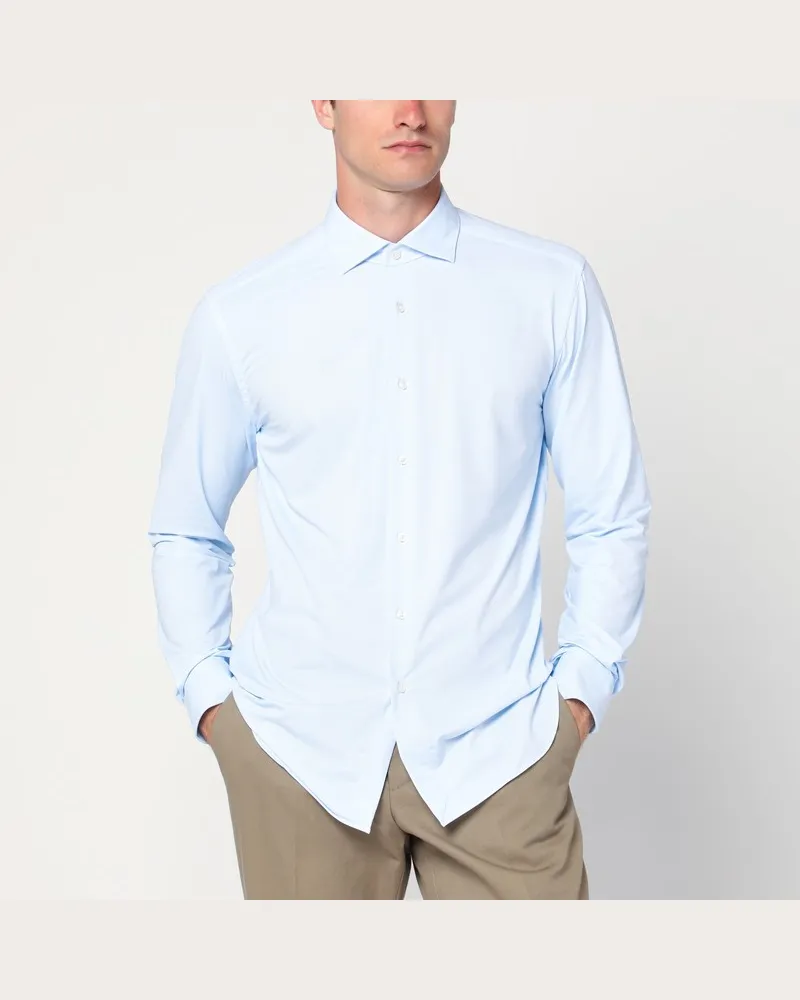 XACUS Hellblaues Active-Hemd aus Twill Hellblau