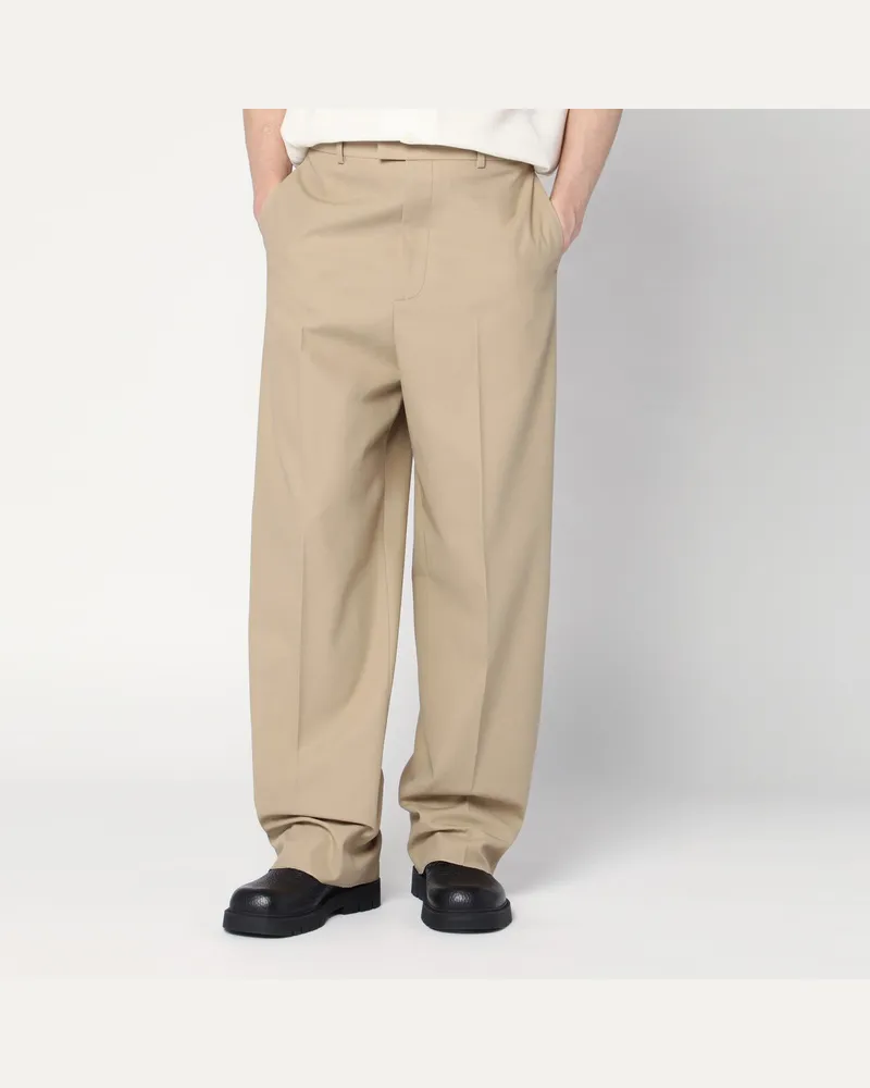 Bottega Veneta Gerade geschnittene Hose in Beige 