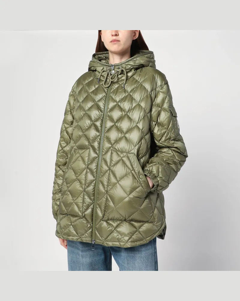 Moncler Grüne Steppjacke aus Nylon Grün