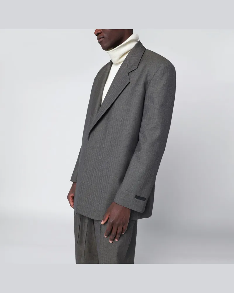 Fear of God Grauer einreihiger Wollblazer 