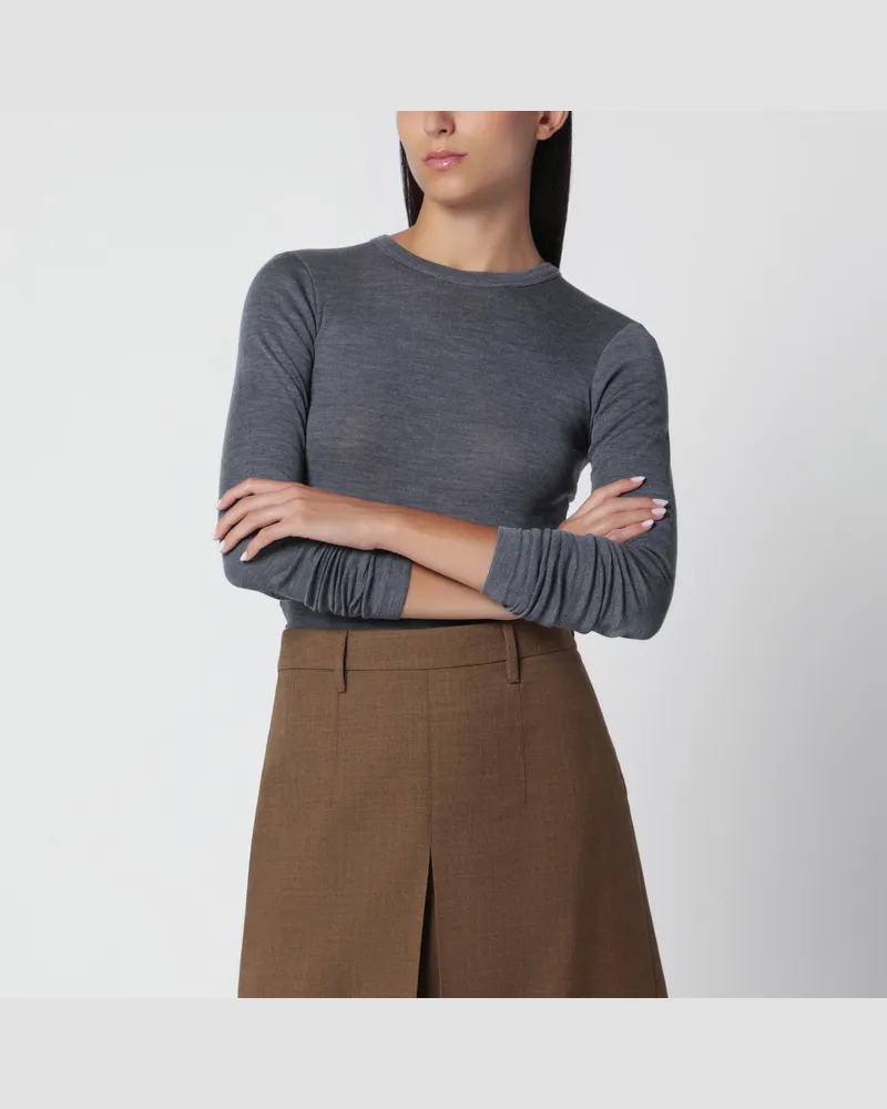 Róhe Grauer Feinstrickpullover aus Wolle Grey