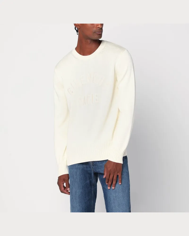 Givenchy Pullover ecru aus Baumwolle mit Logo Eindruck