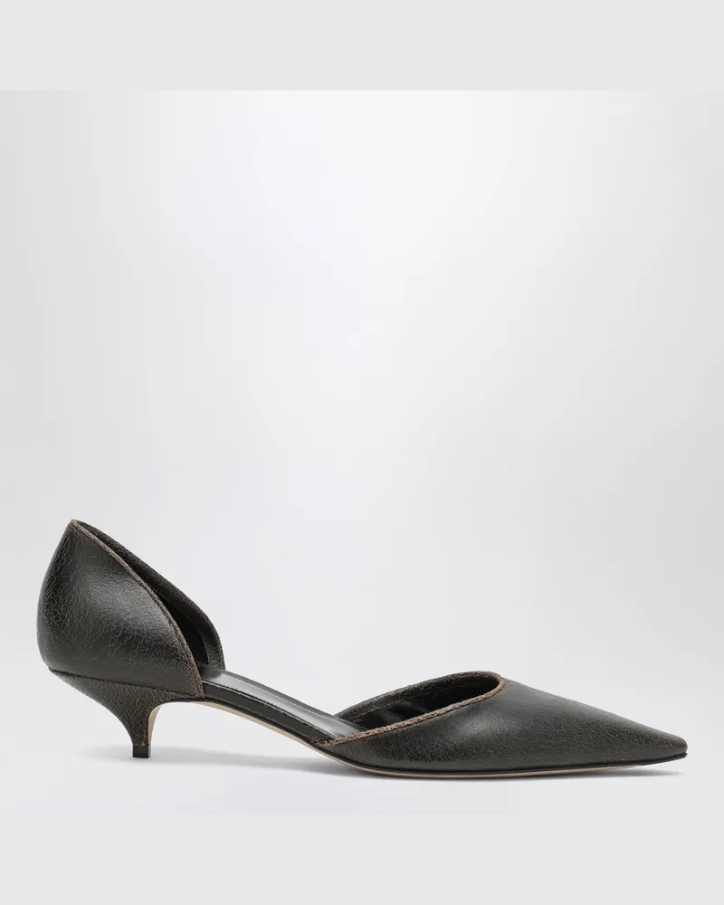 The Row Liisa d'Orsay Pumps aus dunkelbraunem Veloursleder Brown