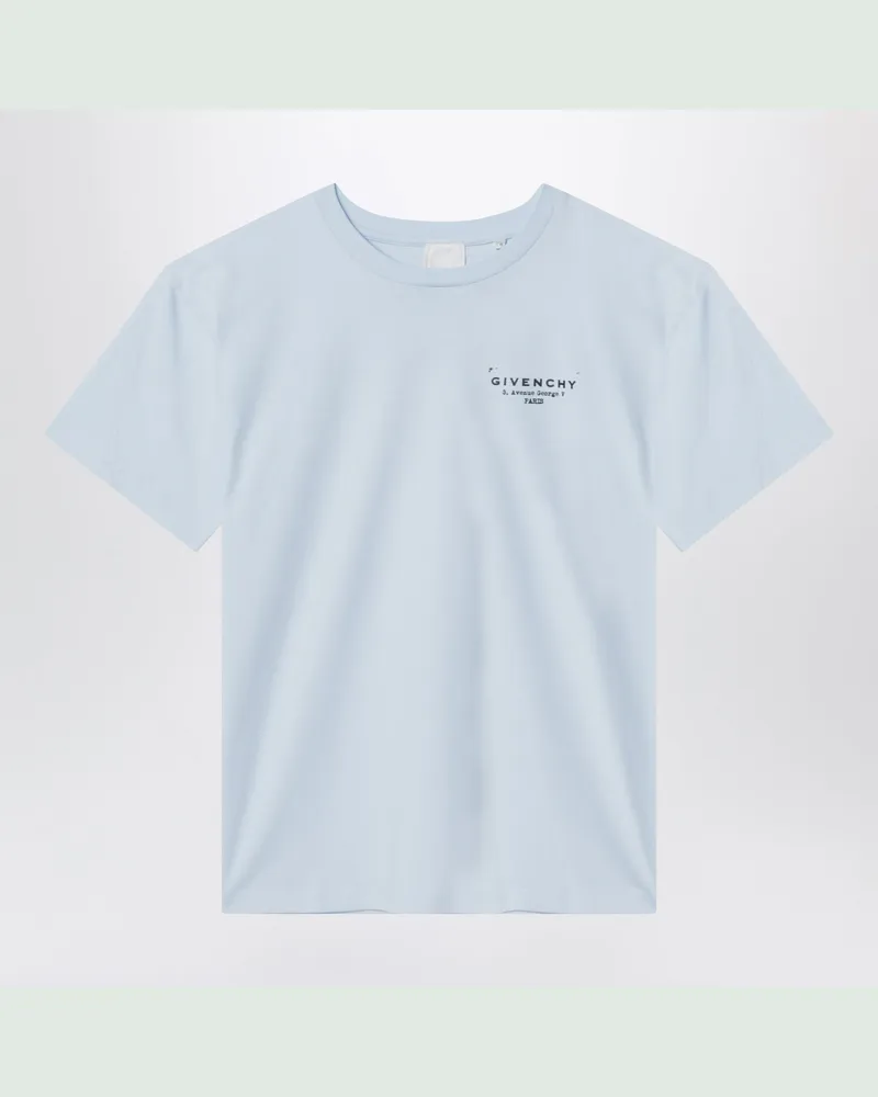 Givenchy Hellblaues T-Shirt mit Logo-Print Light