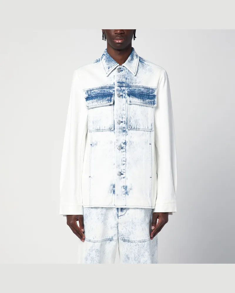 Dries van Noten Hellblaues schattiertes Jeanshemd aus Denim 