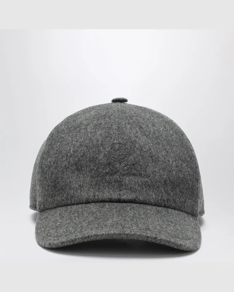 Loro Piana Baseballkappe aus grau meliertem Kaschmir Grey