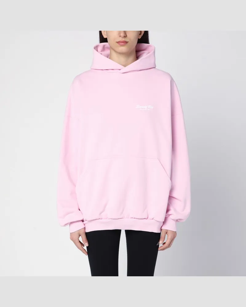 Balenciaga Rosafarbener Oversize-Hoodie Beverly Hills Weiß
